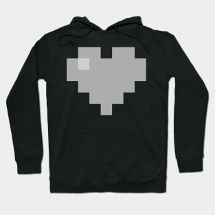 Simple Silver Pixel Heart Hoodie